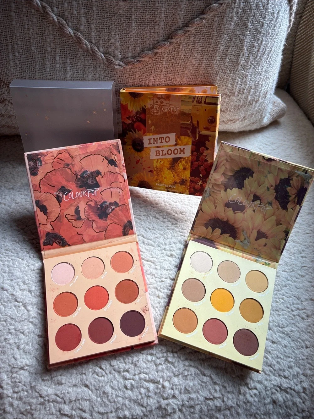 ColourPop Into Bloom Eyeshadow Palette Duo, Big Poppy, Lil Ray of Sunshine, NWT